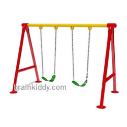 ชิงช้า2ที่นั่ง, เครื่องเล่นสนามเหล็กนำเข้า, ของเล่นสนาม, เครื่องเล่นสนามกลางแจ้ง พร้อมส่ง ขนาด 140x200x195 cm.