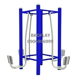 อุปกรณ์บริหารขา-เข่า (แบบนั่งขาดัน 4 ที่) เครื่องออกกำลังกายกลางแจ้ง