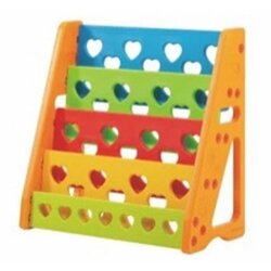 ชั้นวางหนังสือหัวใจ,ชั้นวางพลาสติก, ชั้นหนังสือนิทาน5ชั้น เฟอร์นิเจอร์เด็ก ขนาด 39x80x80 ซม.