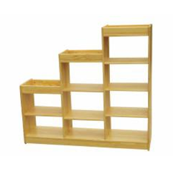 ชั้นวางของรูปทรงบันได,เฟอร์นิเจอร์เด็ก ,ชั้นวางของไม้,ตู้ไม้, ชั้นวางของเด็ก, โรงเรียนอนุบาล, เนอสเซอรี่, ห้องเด็กเล่น, kidszone สินค้าสั่งนำเข้า ขนาด 30x120x110 ซม.