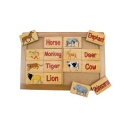 เกมจับคู่คำศัพท์ภาษาอังกฤษชุดสัตว์บก 16 ชิ้น ของเล่นเสริมพัฒนาการ, ของเล่นเด็กอนุบาล, สื่อการสอนเด็กอนุบาล , ของเล่นเด็ก, พร้อมส่ง