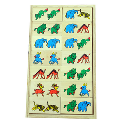 โดมิโนสัตว์ป่า , ของเล่นไม้, ของเล่นเสริมพัฒนาการ, ของเล่นเด็กอนุบาล, สื่อการสอนเด็กอนุบาล