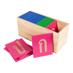 บัตรพยัญชนะกระดาษทราย ,ตัวอักษรไทย,ของเล่นไม้, ของเล่นเสริมพัฒนาการ, ของเล่นเด็ก,มอนเตสซอรี่,Montessori,อนุบาล, สื่อการสอน,ปฐมวัย