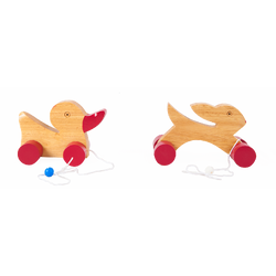 รถลากกระต่าย , ของเล่นไม้, ของเล่นเสริมพัฒนาการ, ของเล่นเด็กอนุบาล, สื่อการสอนเด็กอนุบาล