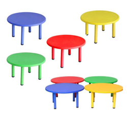 โต๊ะวงกลมขนาดใหญ่ โต๊ะนักเรียนอนุบาล โต๊ะกลมขาเหล็ก ขนาด80 x 50 CM