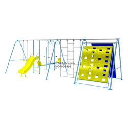ชิงช้าผสม+บาร์โหน+ปีนป่ายหน้าผา+สไลเดอร์ 80 เครื่อเล่นสนามเหล็ก เครื่องเล่นสนามกลางแจ้ง ของเล่น สั่งทำ 10-20 วัน