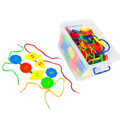 ชุดร้อยรูปทรงเรขา ,ของเล่นเสริมพัฒนาการ,ของเล่น,สื่อการสอนปฐมวัย