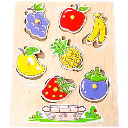 ภาพตัดต่อผลไม้ (6 ชิ้น) , ของเล่นไม้, ของเล่นเสริมพัฒนาการ, ของเล่นเด็กอนุบาล