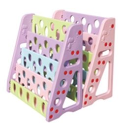 ชั้นวางหนังสือสีหวาน,ชั้นวางพลาสติกสีพาสเทล,เฟอร์นิเจอร์เด็ก,ชั้นใส่หนังสือ4ชั้น ขนาด 38x78x78 ซม.