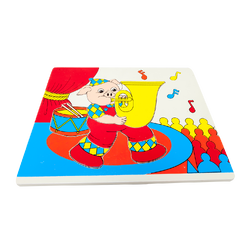 ภาพตัดต่อใหญ่ หมูเป่าแตร , ของเล่นไม้, ของเล่นเสริมพัฒนาการ, ของเล่นเด็กอนุบาล, สื่อการสอน