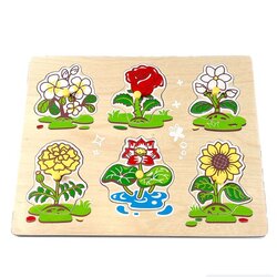 ภาพตัดต่อ ดอกไม้ , ของเล่นไม้, ของเล่นเสริมพัฒนาการ, ของเล่นเด็กอนุบาล, สื่อการสอนเด็กอนุบาล