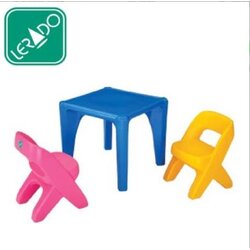 โต๊ะพร้อมเก้าอี้เด็ก ชุดkiddy พลาสติกหนามาก เฟอร์นิเจอร์เด็ก Leonardo พร้อมส่ง โต๊ะ ขนาด 58 x 58 x 52 ซม. เก้าอี้ ขนาด 33x35x49 ชม.