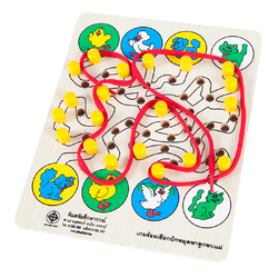 เกมร้อยเชือกปักหมุด พาลูกพบแม่ ,ของเล่นเสริมพัฒนาการ, ของเล่น,สื่อการสอนปฐมวัย