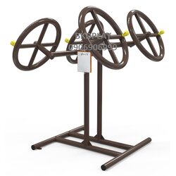 บริหารข้อมือ-แขน-หัวไหล่ (แบบหมุนวงล้อคู่)เครื่องออกกำลังกาย, กลางแจ้ง, ลานกีฬา, อเนกประสงค์, สนามกีฬา