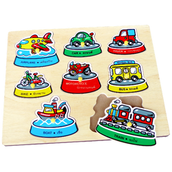 ภาพตัดต่อ ยานพาหนะ , ของเล่นไม้, ของเล่นเสริมพัฒนาการ, ของเล่นเด็กอนุบาล, สื่อการสอนเด็กอนุบาล