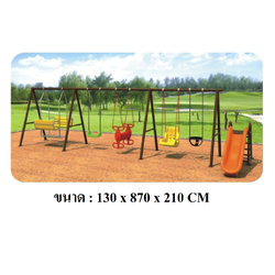เครื่องเล่นสนาม,ของเล่นสนาม,ของเล่นเด็ก ,ชิงช้า 5 ที่นั่ง 1 สไลเดอร์ สินค้าพร้อมส่ง คิดค่าส่งตามจริง สินค้าราคาโรงงาน