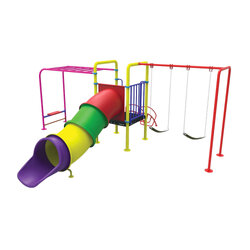 ชุดplayground1 ชุดหอสไลด์ อุโมงค์ +บาร์โหน+ชิงช้า 2 ที่นั่ง,เครื่องเล่นสนามกลางแจ้ง,เครื่องเล่นสนามแบบเหล็ก,สไลเดอร์,ท่อลอด,ครุภัณฑ์สนามเด็กเล่น,งบสพฐ,สินค้าผลิตในไทย ขนาด 580 x 610 x 250 ซม.