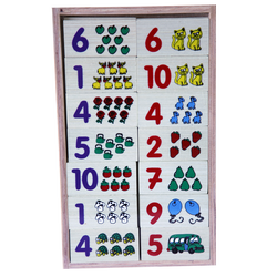 โดมิโนตัวเลข , ของเล่นไม้, ของเล่นเสริมพัฒนาการ, ของเล่นเด็กอนุบาล, สื่อการสอนเด็กอนุบาล