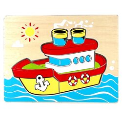 จิ๊กซอ ภาพตัดต่อเรือไฟ (5 ชิ้น) , ของเล่นไม้, ของเล่นเสริมพัฒนาการ, ของเล่นเด็กอนุบาล