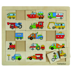 ชุดจับคู่ และผสม-ยานพาหนะ ภาพตัดต่อ ยานพาหนะ , ของเล่นไม้, ของเล่นเสริมพัฒนาการ, ของเล่นเด็กอนุบาล, สื่อการสอนเด็กอนุบาล