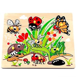 ภาพตัดต่อแมลง , ของเล่นไม้, ของเล่นเสริมพัฒนาการ, ของเล่นเด็กอนุบาล, สื่อการสอนเด็กอนุบาล