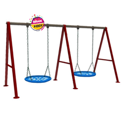 ชิงช้ากระเช้าคู่ที่นั่งพลาสติก ที่นั่ง2ที่ เครื่อเล่นสนามเหล็ก เครื่องเล่นสนามกลางแจ้ง ของเล่น สั่งผลิต10-20 วัน ขนาด150x 340x200 ซม.