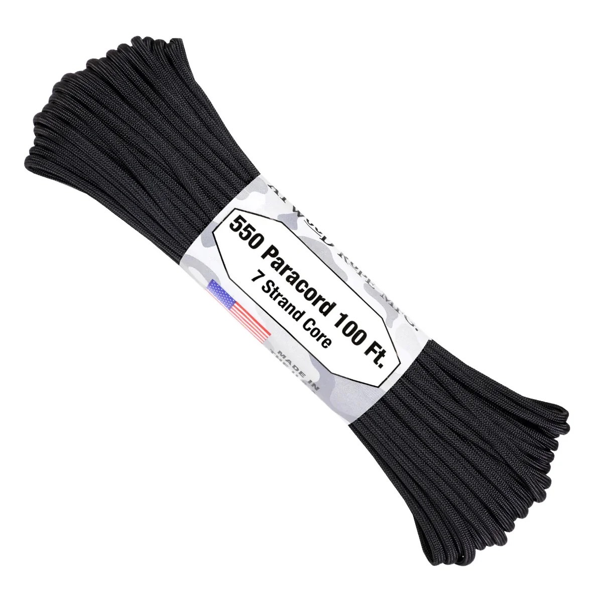 Parachute Cord Black 100 ft Roll
