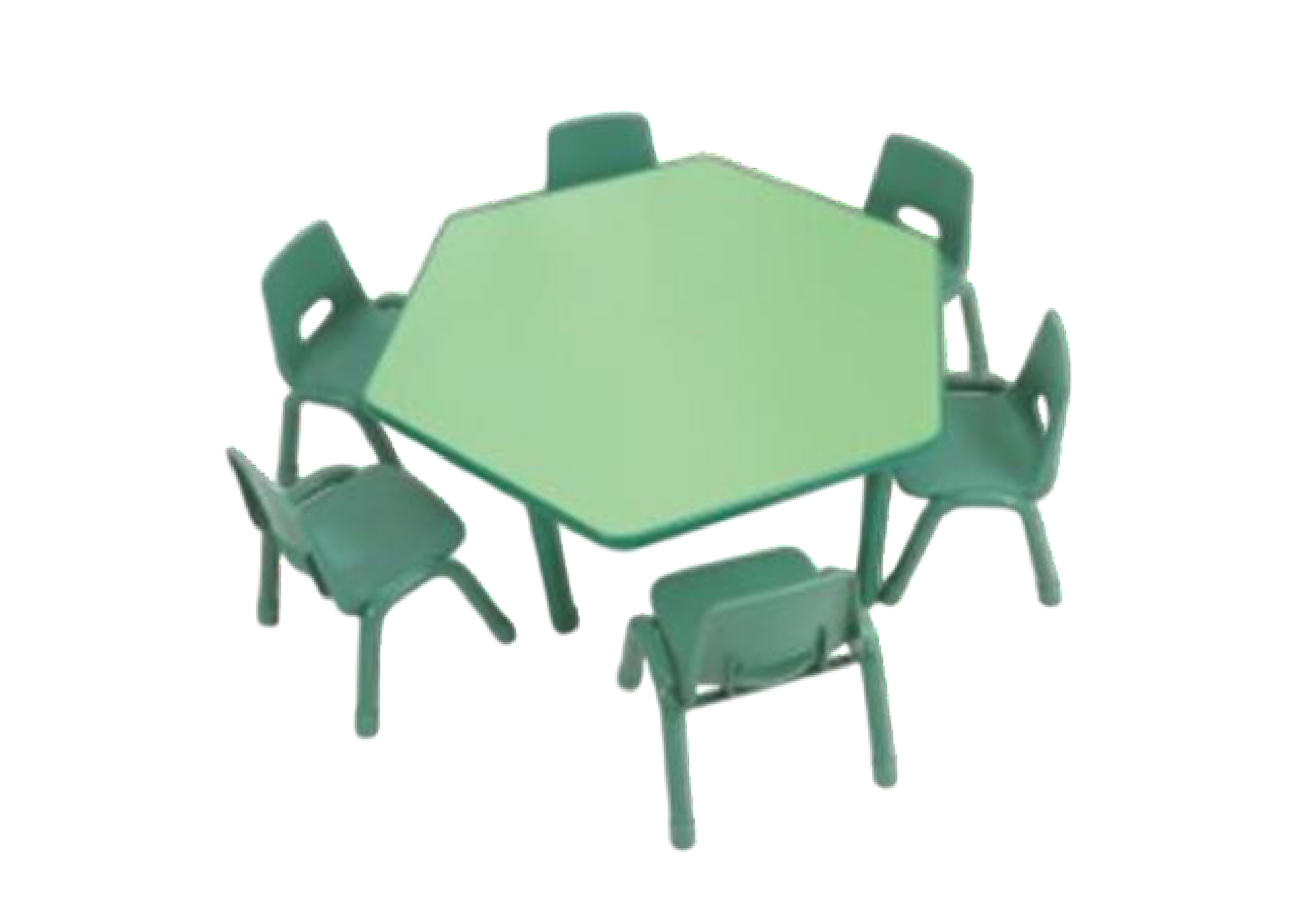 ชุดโต๊ะหกเหลี่ยม พร้อมเก้าอี้ 6 ที่นั่ง โต๊ะเก้าอี้นักเรียน, โต๊ะเด็ก, เก้าอี้เด็ก, อนุบาล-ประถม โต๊ะ กิจกรรม โต๊ะพลาสติกขาเหล็ก,โต๊ะเขียนหนังสือเด็ก สั่งนำเข้า ขนาด ย.120 x ส.48-56 ซม.