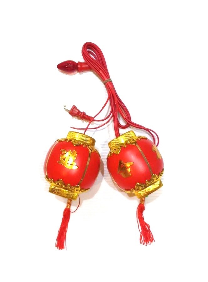 เต็งลั๊งพลาสติกแดงทึบ 4” ทรงกลม สำหรับตกแต่งศาลเจ้า