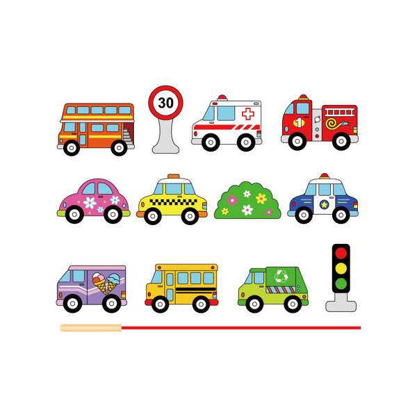 ชุดบล็อกไม้ยานพาหนะ ร้อยเชือกหรรษา สื่อการสอนอนุบาล,ปฐมวัย,ของเล่นเสริมพัฒนาการ, ของเล่นเสริมทักษะ