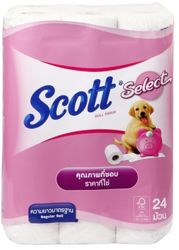 กระดาษชำระม้วนเล็ก [SCOTT] Select (24ม้วน/แพ็ค)