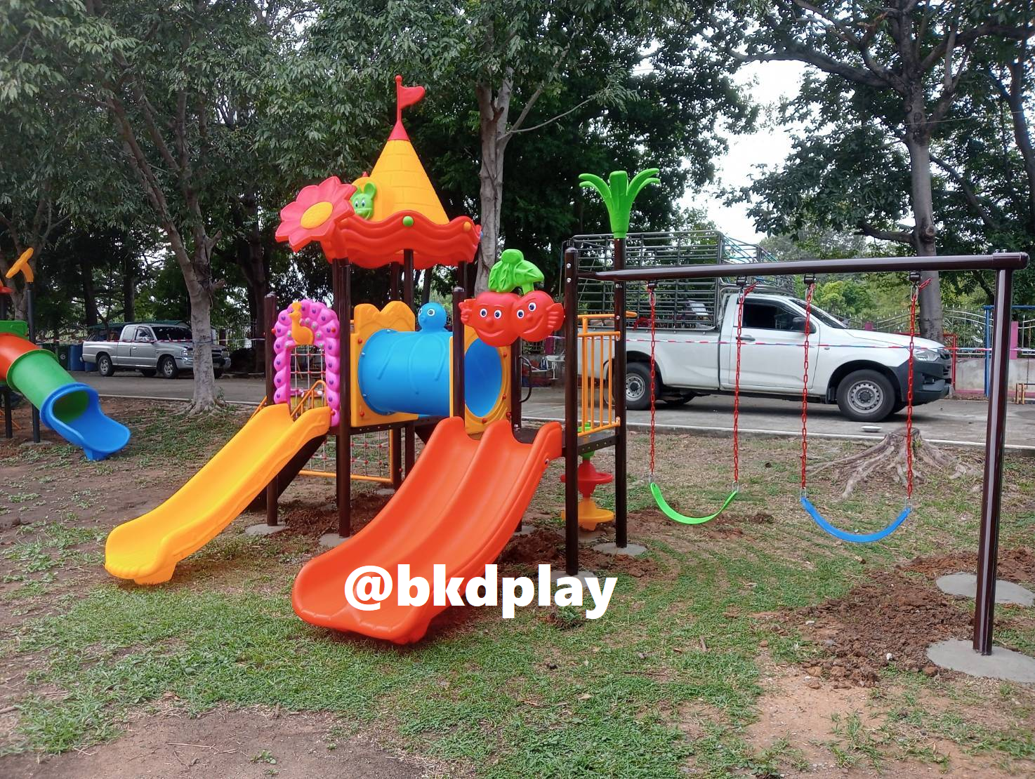 เครื่องเล่นสนามกลางแจ้ง,ชุด มหัศจรรย์ปราสาทหนูน้อย, สไลเดอร์ใหญ่,ครุภัณฑ์สนามเด็กเล่น,งบ.สพฐ,โครงการโรงเรียนประชารัฐ,