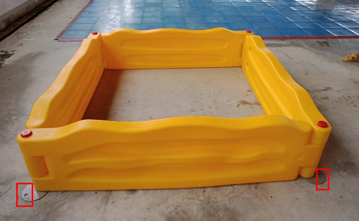 กระบะทรายสี่เหลี่ยม , กระบะทรายเด็ก, ของเล่นเด็ก,บ่อบอล ,บ่อทราย ,ของเล่นสนาม,ขนาด : 160x160x40 cm.