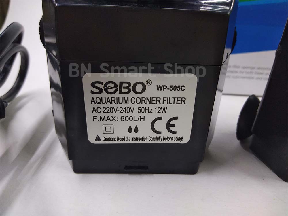 ปั้มน้ำพร้องกรองติดตั้งเข้ากับมุมตู้ SOBO WP-505C ใช้ได้ทั้งน้ำจืดและน้ำเค็ม