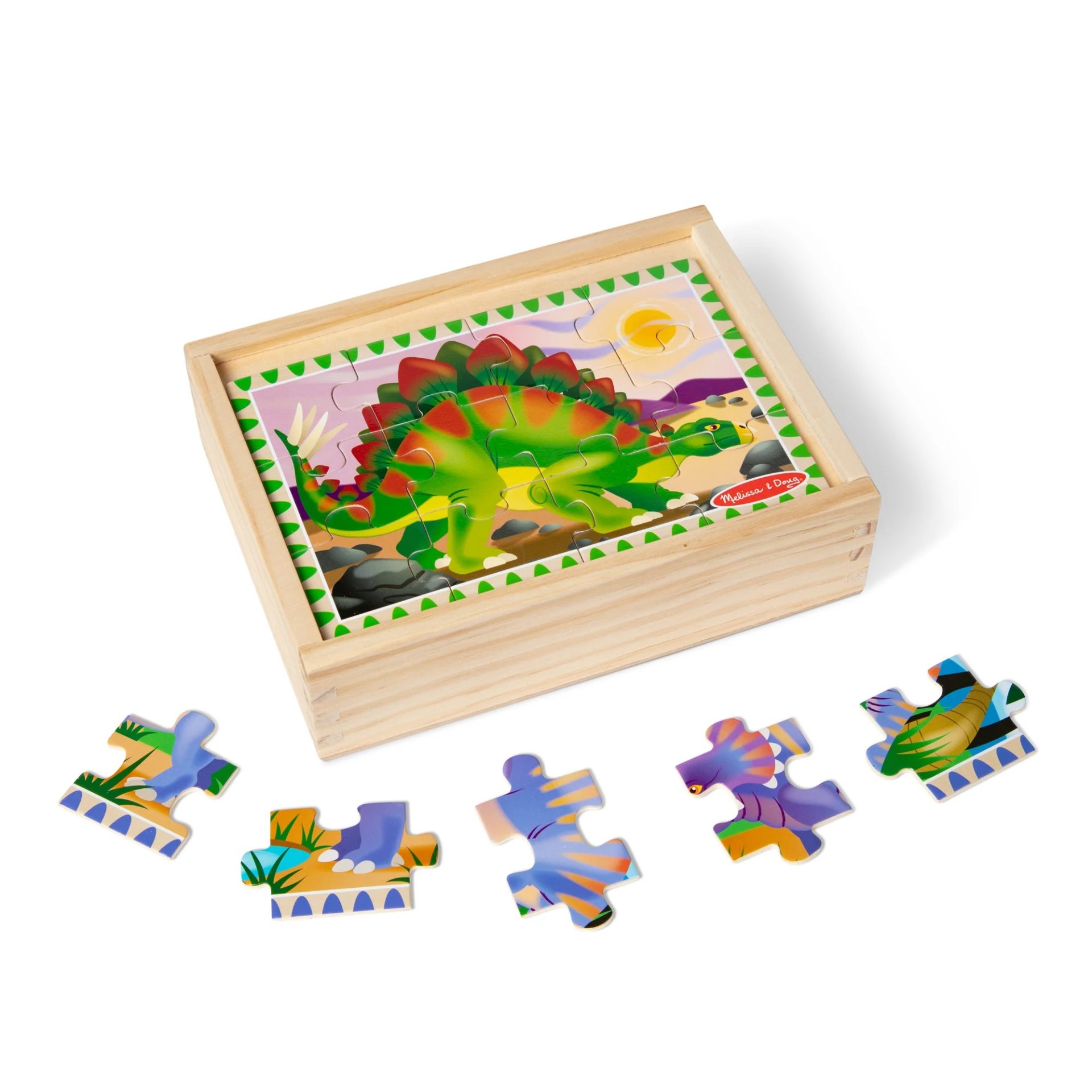 พัชเซิลรูปไดโนเสาร์ 12 ชิ้น 4 ลาย ,จิ๊กซอ, Wooden Jigsaw Puzzle in a Box - 12 Pcs Dinosaurs ,ของเล่นเสริมพัฒนาการเด็ก เสริมทักษะการเรียนรู้ สื่อการสอนอนุบาล พร้อมส่ง