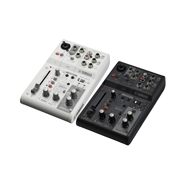 มิกเซอร์ YAMAHA AG03MK2 3-Channel live streaming mixer with high resolution USB C (BLACK/WHITE)