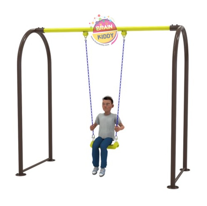 เครื่องเล่นสนามกลางแจ้ง โครงสร้างเหล็ก ชิงช้าสนาม 1 ที่นั่ง ราคาต่อ 1 แบบ อนุบาล มาตรฐาน มอก. Outdoor Playground, ราคาโรงงาน ผลิตในไทย สั่งทำตามสีที่ต้องการได้