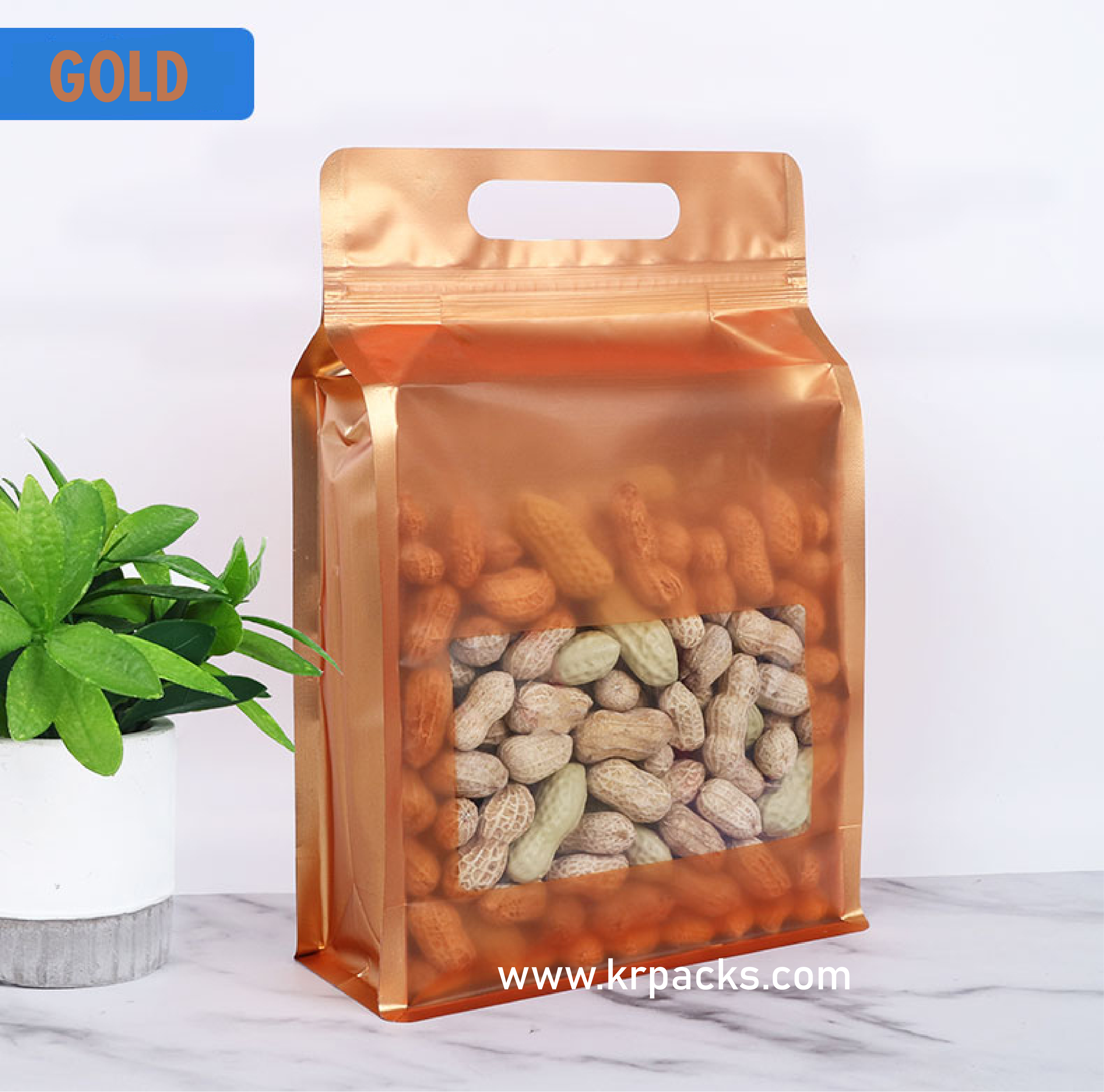 ถุงซิปขยายข้าง ก้นตั้ง เจาะหน้าต่าง ฟอยล์สี