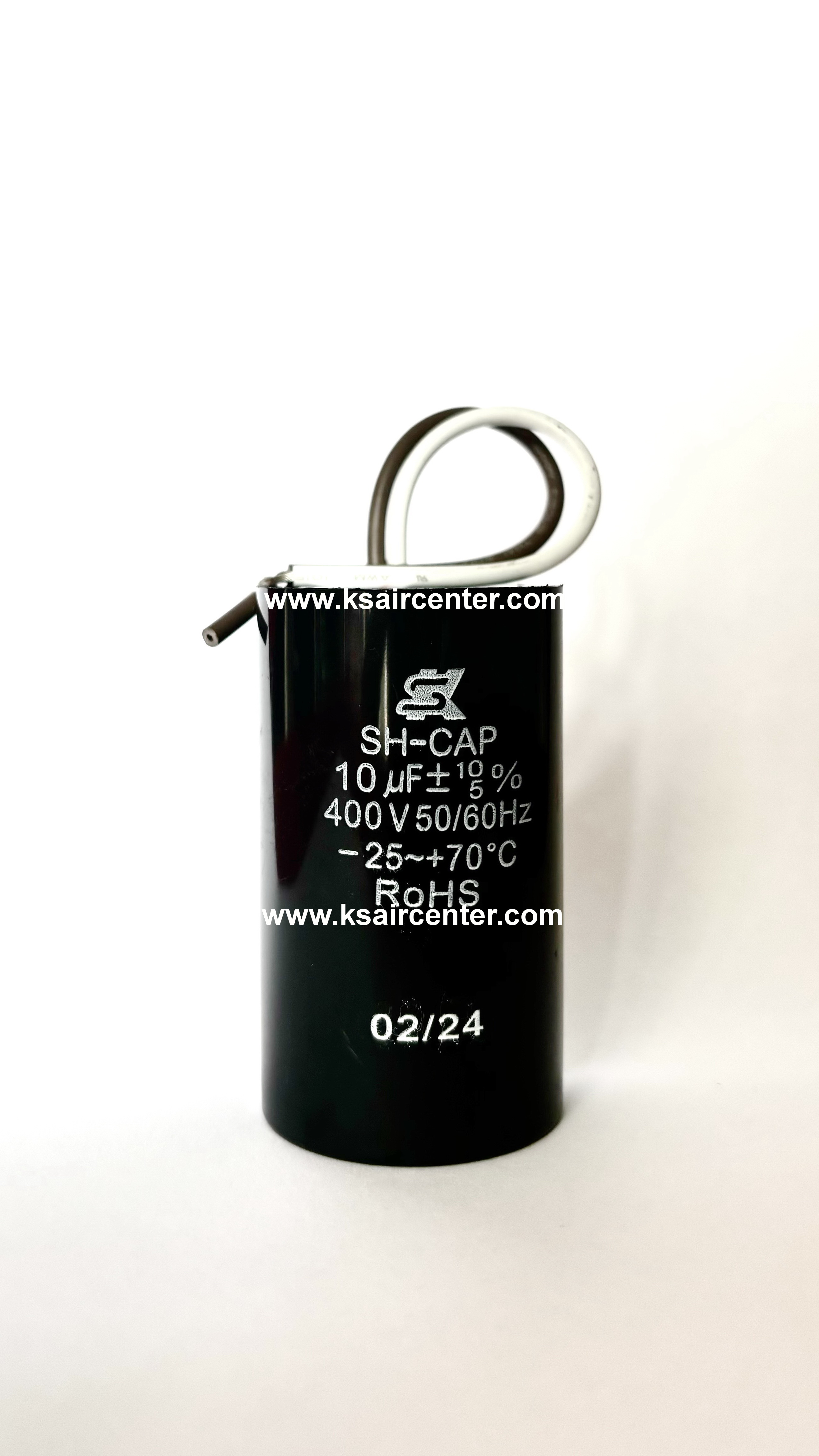 แคปพัดลม แบบกลม (ทรงกระบอก) ขนาด 10 MFD (370/400VAC)