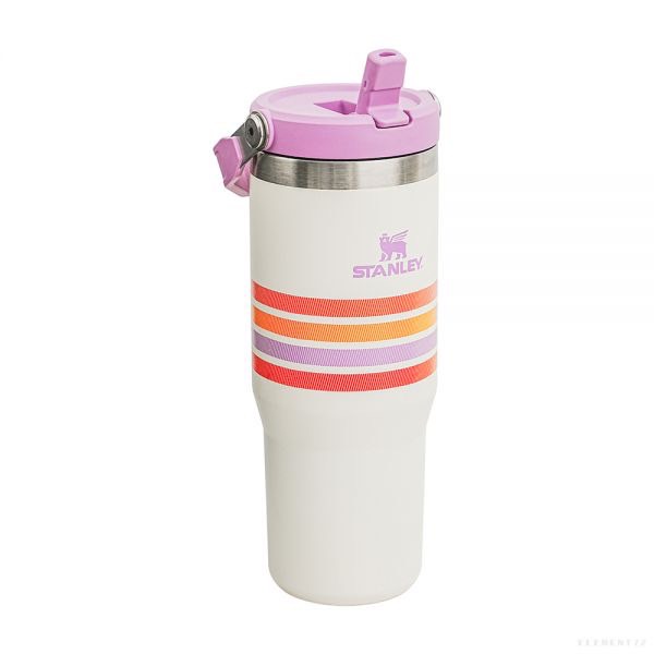Varsity Iceflow™ Flip Straw Tumbler 30Oz Cream Lilac Stripe