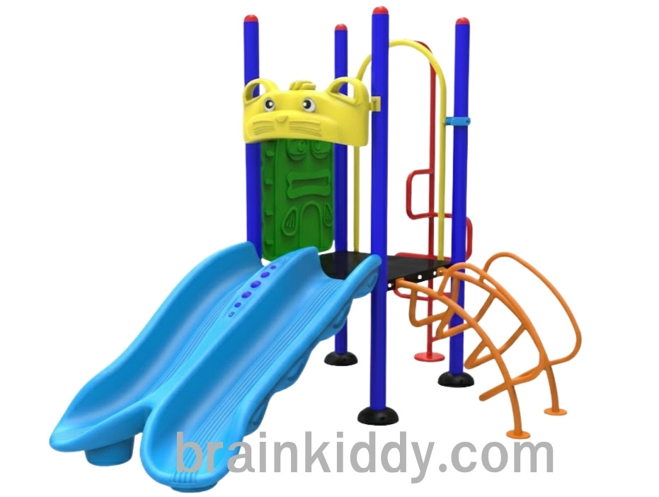 ชุดหอสไลด์-ปีนป่ายอนุบาล-6 เครื่องเล่นสนาม กลางแจ้ง เหล็ก, สไลเดอร์,ชิงช้า ของเล่น สั่งทำ 10-20 วัน ขนาด180x290x200 ซม.