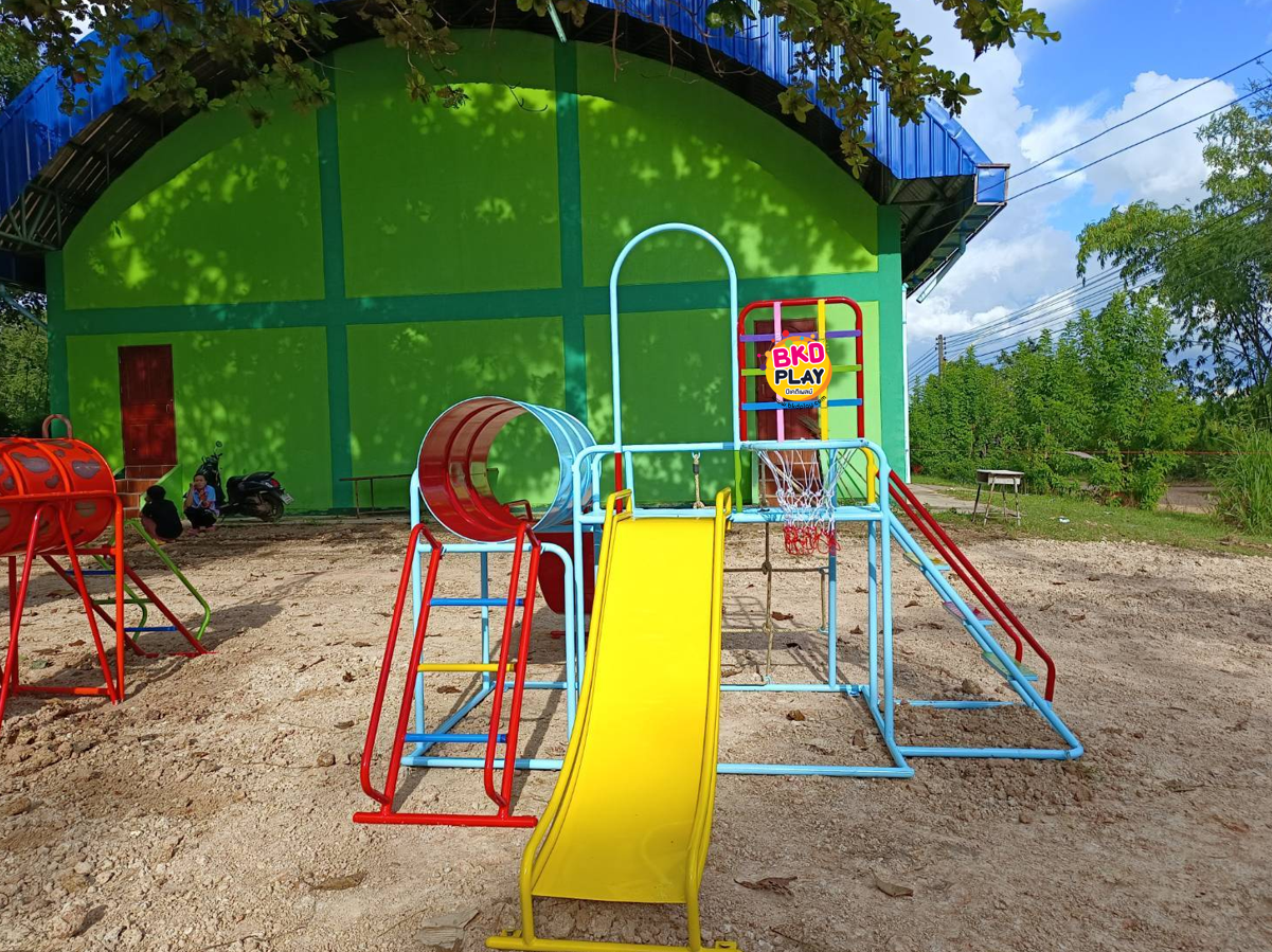 ชุดรวมเชือกถัก (อนุบาล), เครื่องเล่นสนามกลางแจ้ง , เครื่องเล่นสนามแบบเหล็ก,ชิงช้า,สไลเดอร์,โยกเยกเหล็ก, ม้าหมุน, OutdoorPlayground, ราคาโรงงาน ขนาด 120x120x150 ซม.