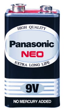 ถ่านไฟฉาย [PANASONIC] 9V Neo 6F22NT/1SL สีดำ (1ก้อน/แพ็ค)