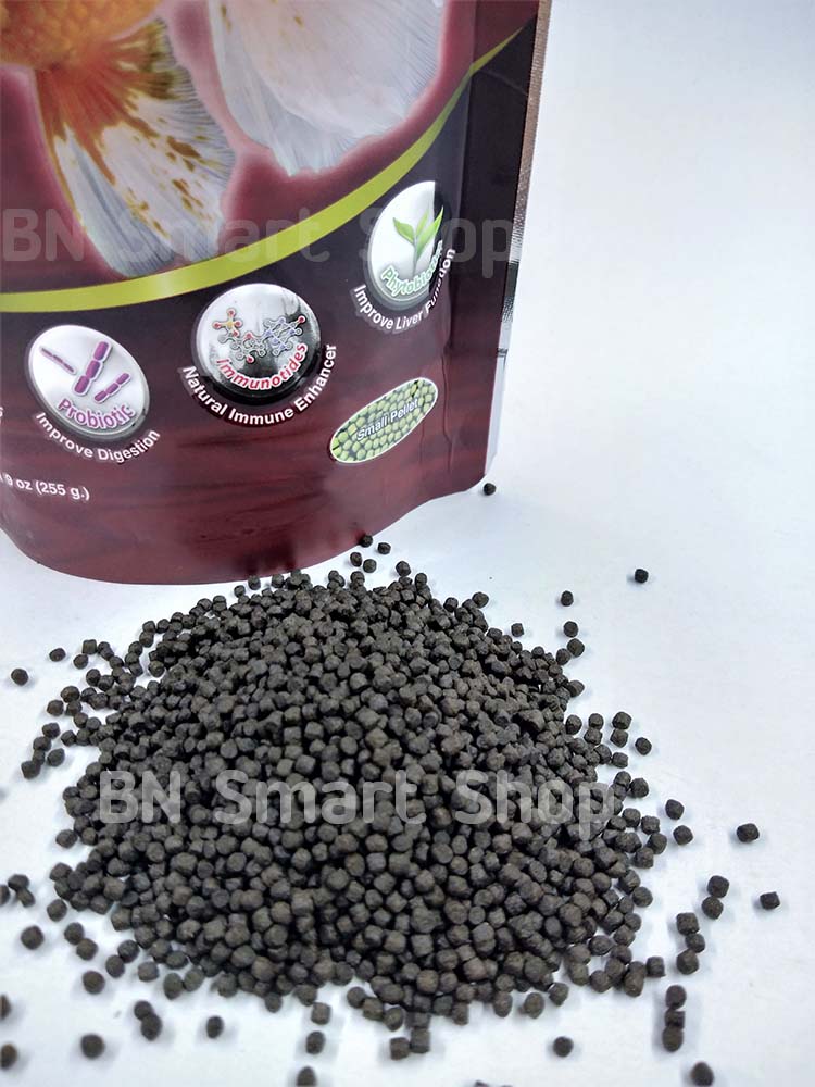 อาหารปลาสวยงาม คันโช Kanshou Gold อาหารปลาทองเกรดพรีเมียม ชนิดลอยน้ำ เม็ดเล็ก ขนาดบรรจุ 1 ซอง 255 กรัม