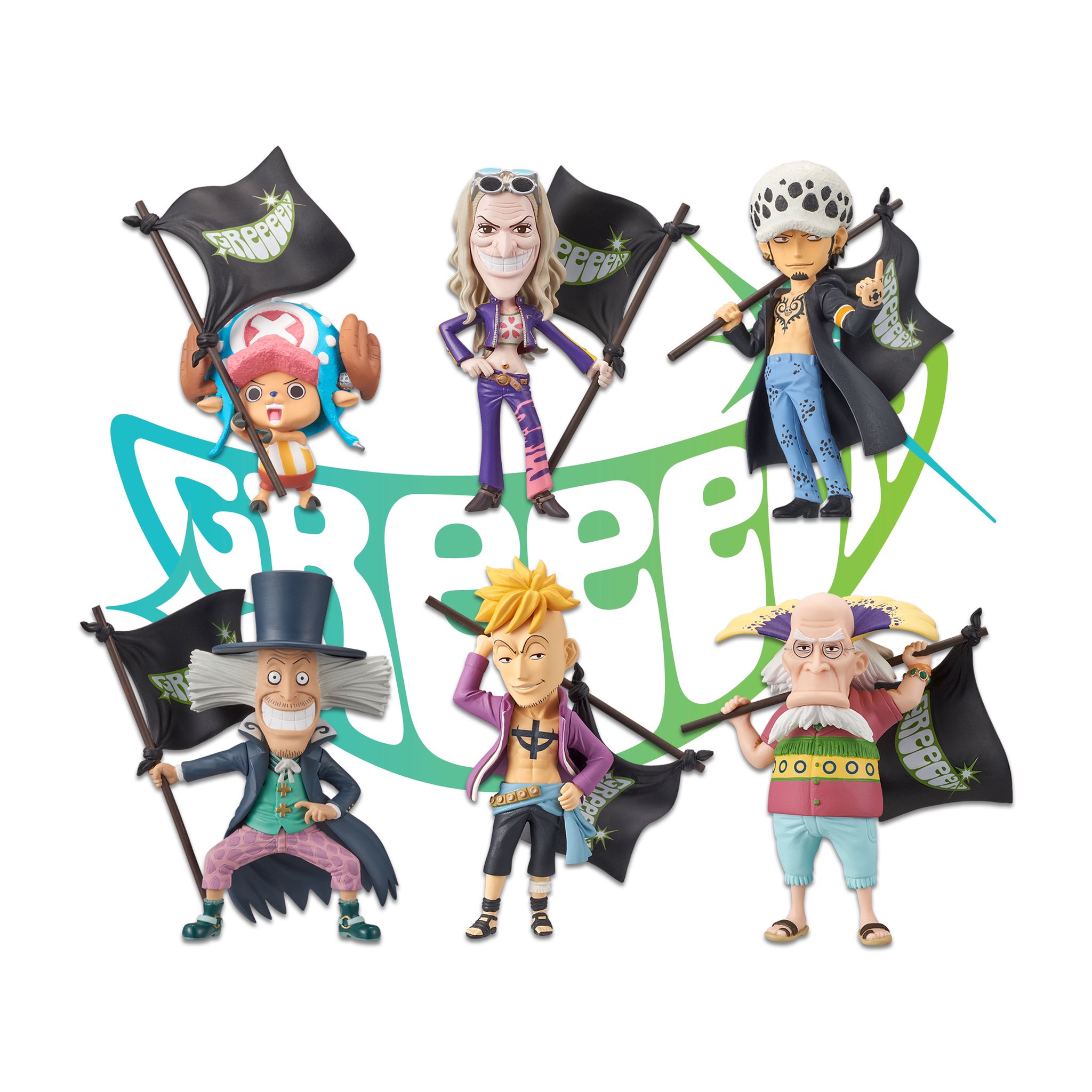 GReeeeN Set ของแท้ JP แมวทอง - WCF Banpresto [โมเดลวันพีช] (6 ตัว)
