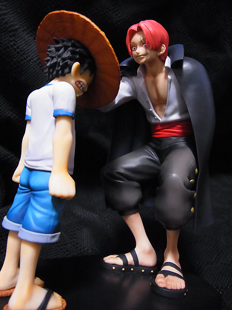 Luffy & Shanks ของแท้ JP แมวทอง - Ichiban Kuji Banpresto [โมเดลวันพีช] (2 ตัว)