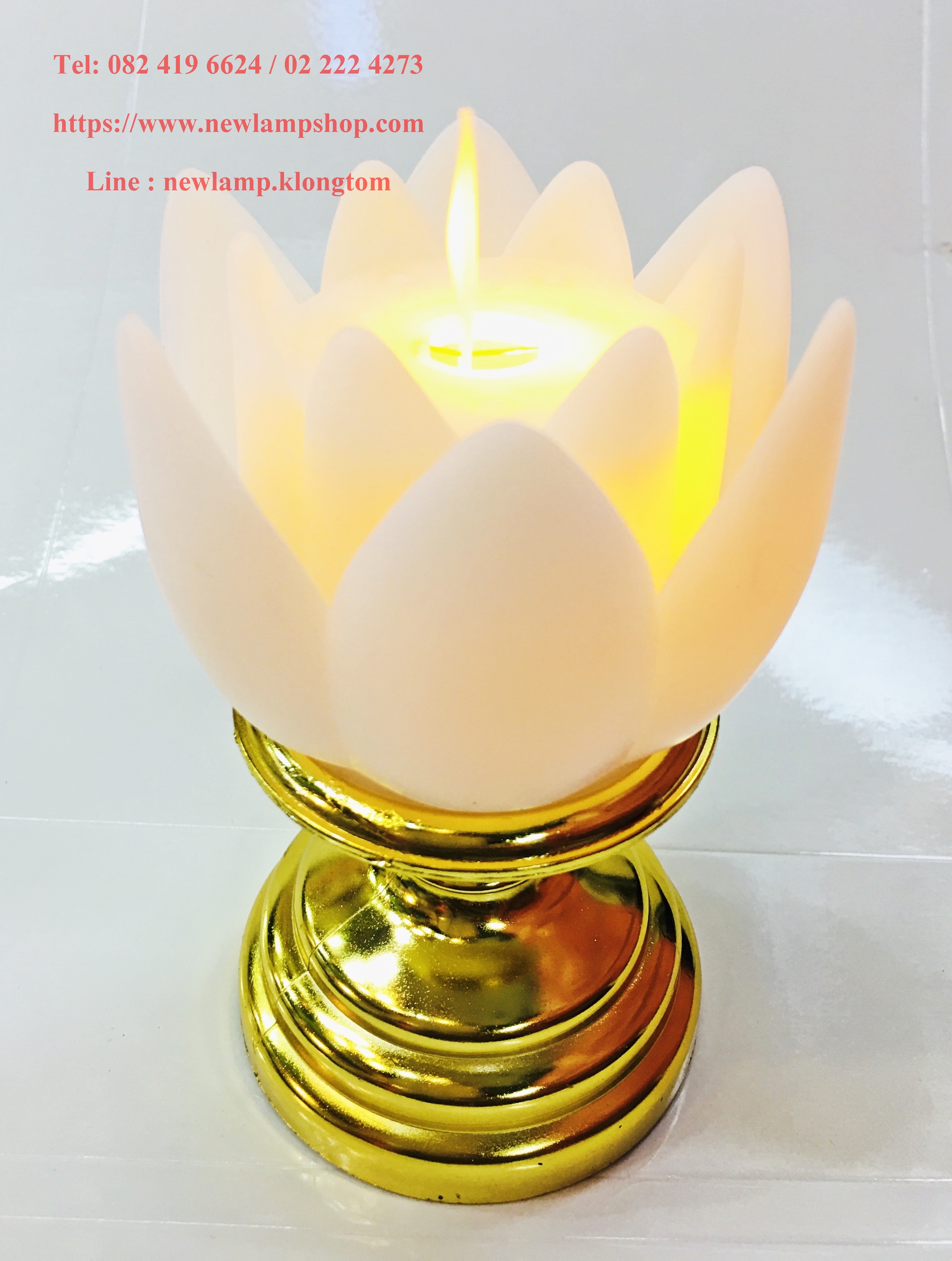 เชิงเทียน LED รูปดอกบัว LED ใส่ถ่าน 3A