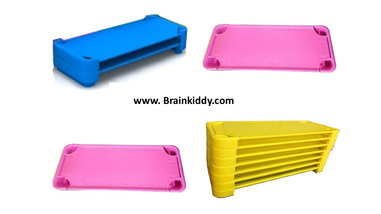 เตียงผ้าตาข่าย ขอบพลาสติก เตียงผ้าใบ เตียงเด็กเตรียมอนุบาล -อนุบาล3 สำหรับโรงเรียน ศูนย์พัฒนาเด็กเล็ก