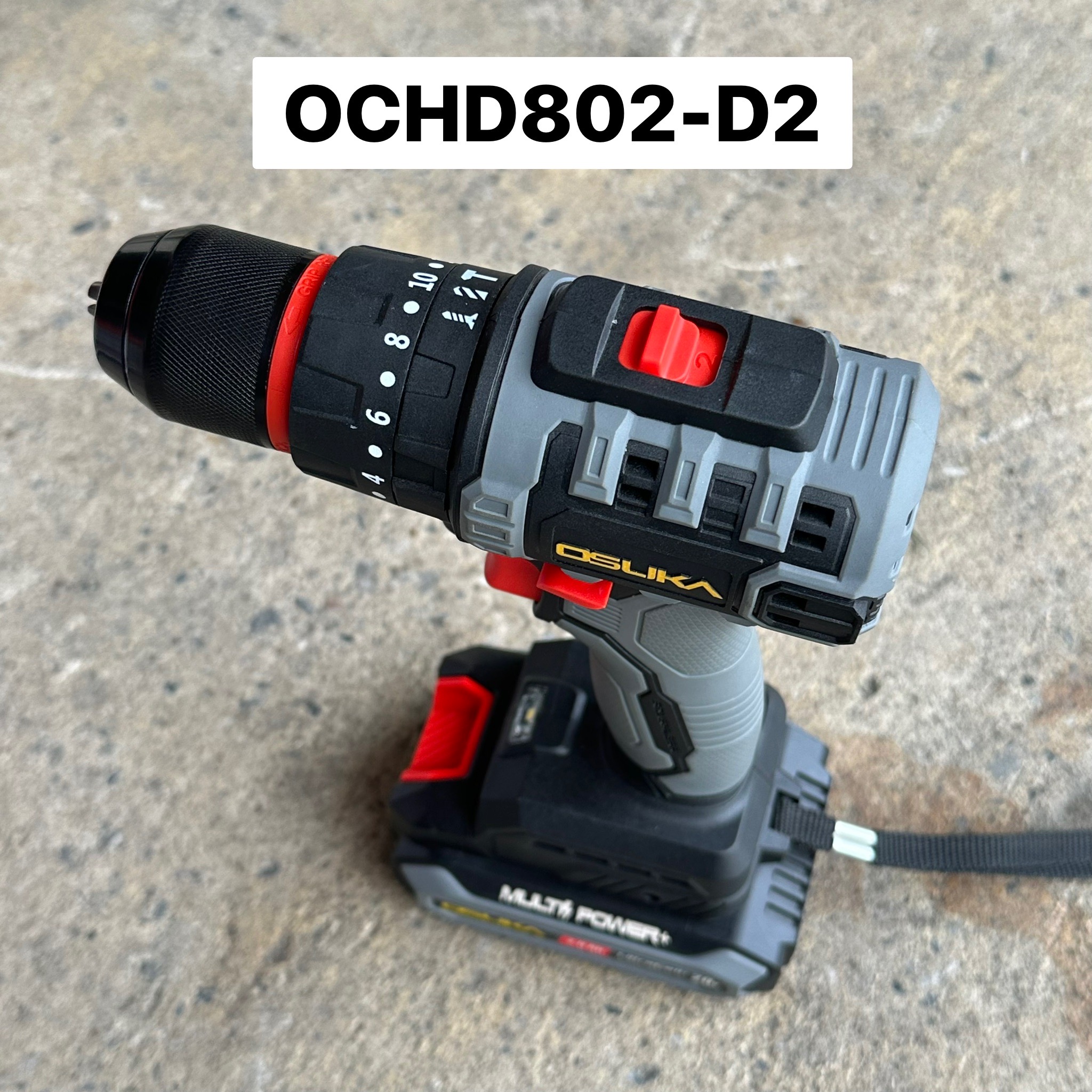 สว่านกระแทกไร้สาย 10mm OSUKA OCHD802-D2 (แบต20V 2.0Ah 2 ก้อน)