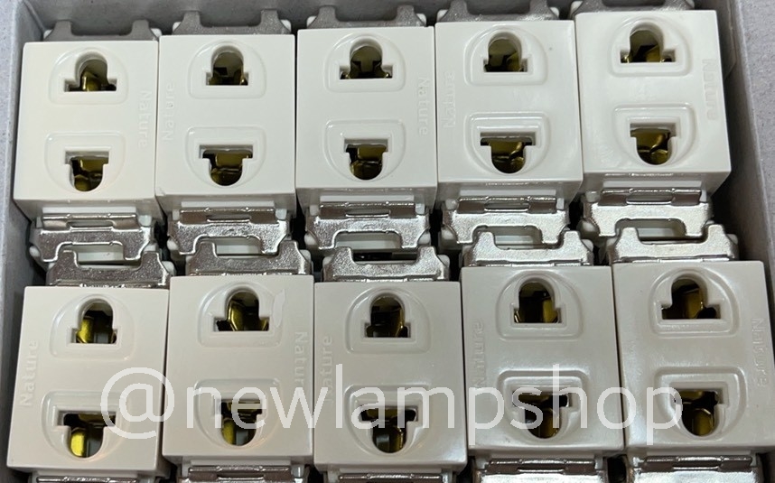 เต้ารับ/ ปลั๊กเมจิรุ่นเก่า 10A 250V Nature PV1091-77